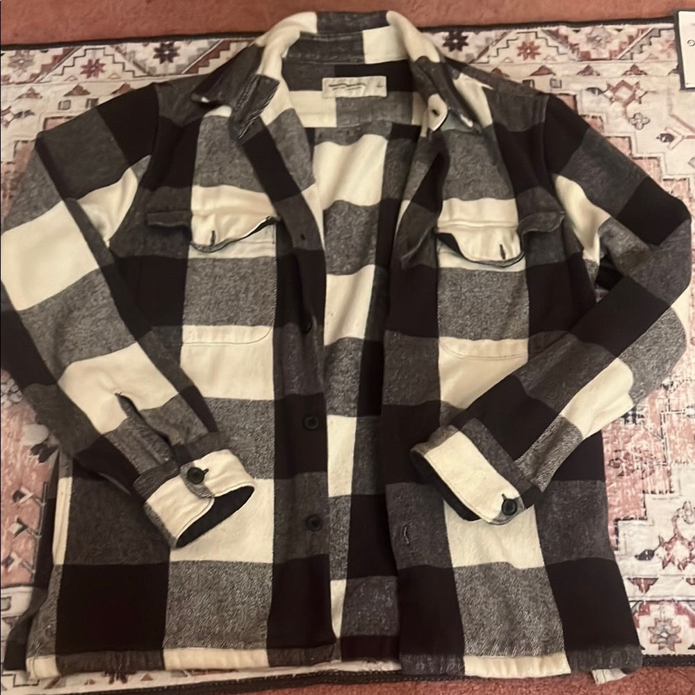 Women’s Black and White Flannel Jacket